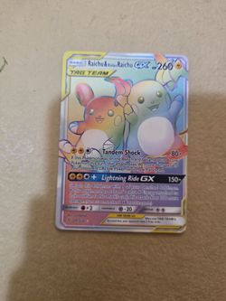 Raichu and Alolan Raichu-GX Tag Team Rainbow Rare 241/236