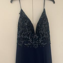 Navy Blue Long Formal Dress 
