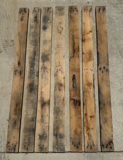 7 - OAK Planks - 1 3/8” x 5 1/4” x 6’ - Old Wood / Reclaimed / Rustic