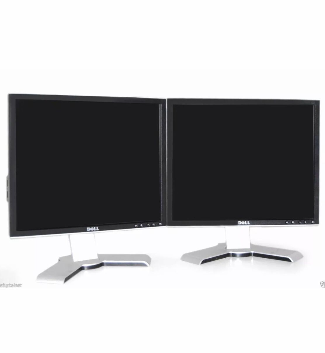 🔥Dual Dell UltraSharp 1908FP Silver/ Black 19-inch Gaming LCD Monitors W/USB