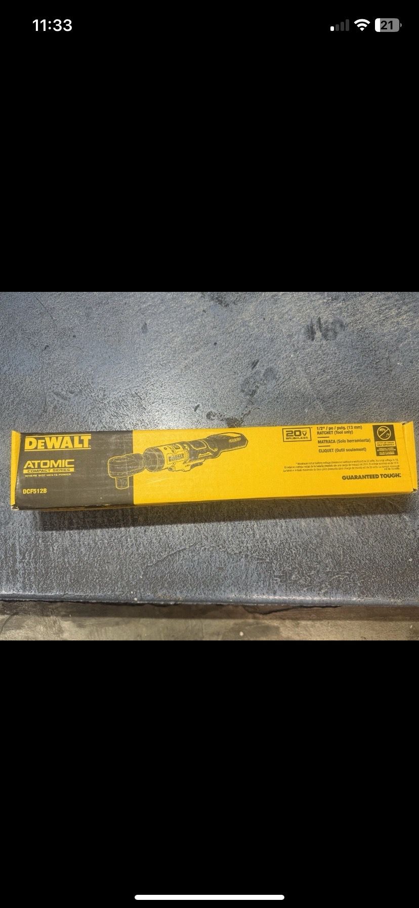 Dewalt 1/2 ratchet 20V