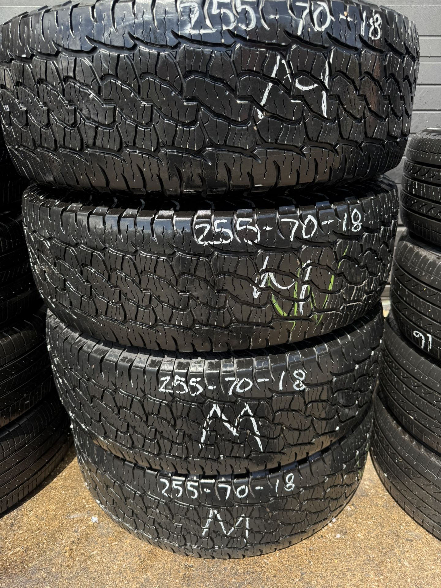 255-70-18 All 4 used tires mounted and balance included