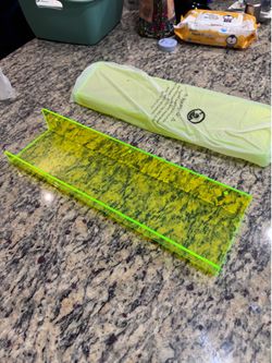 Neon Green Acrylic Floating Shelves 15x4 Wall Display Set of 2