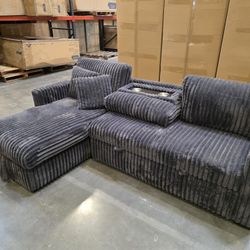 Sectional Sofa Pull Out Bed With Storage ( Delivery Included) 