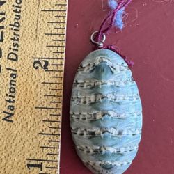 Natural Chiton Set With Resin Pendant