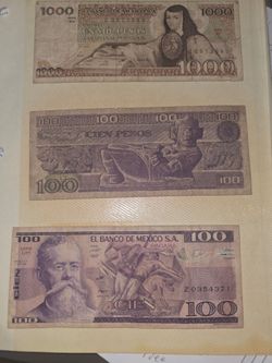 Vintage Mexican Peso Banknotes Lot of 3