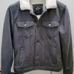 Men's Sherpa-Lined Faux Suede Trucker Jacket 
