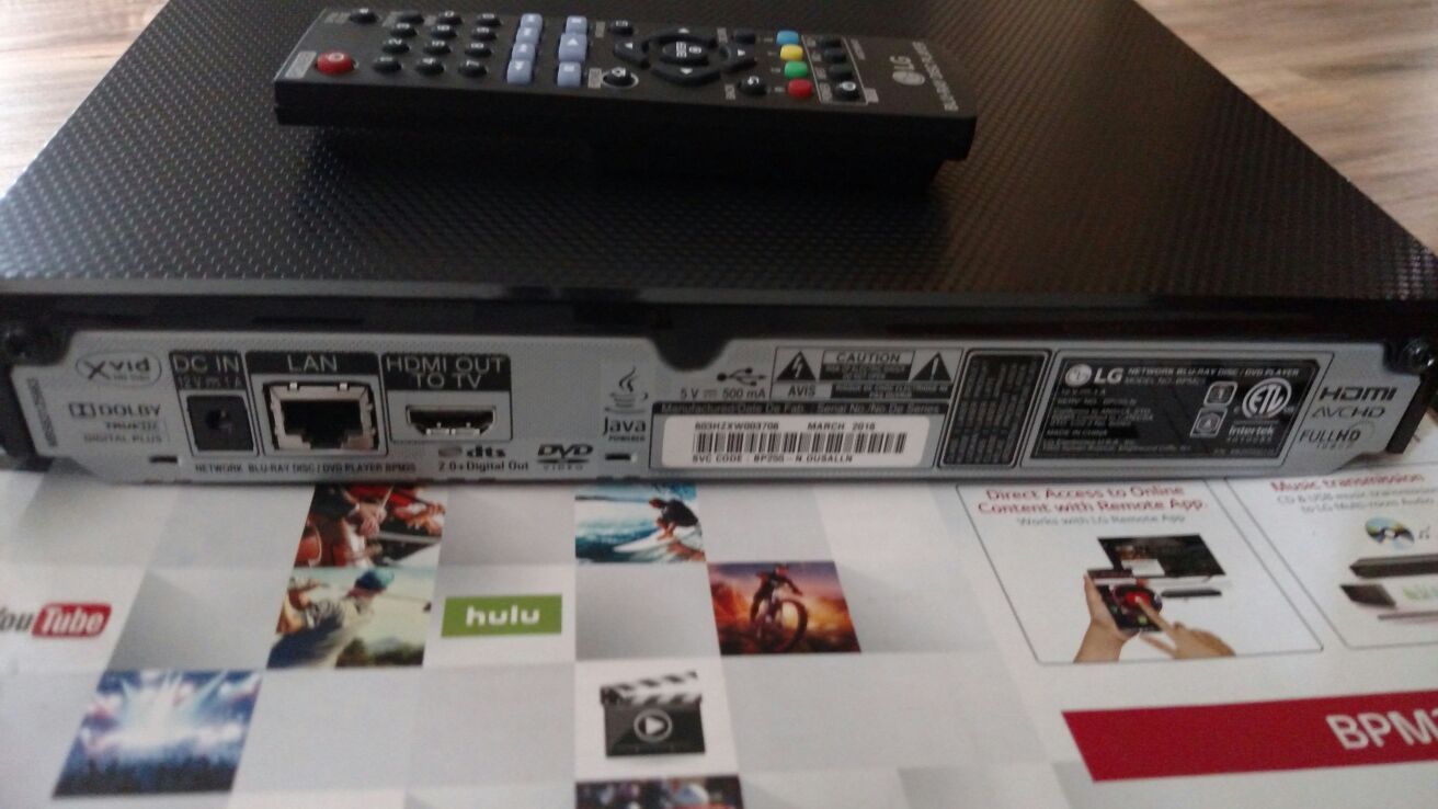 LG Blu-ray HDMI DVD Netflix player