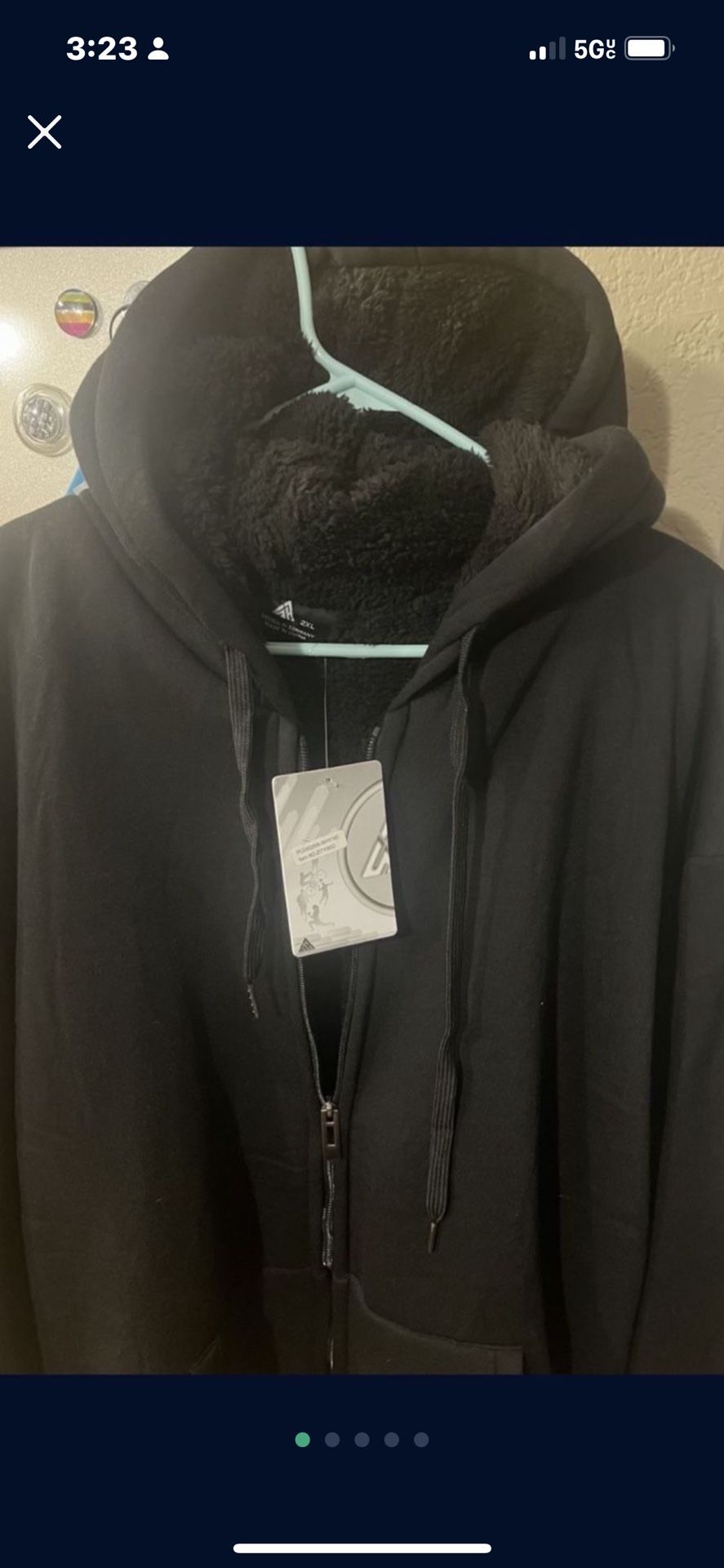 NEW Men’s XXL Black Outerwear Warm Zip Up Coat Great Half Price Deal Tags Still On