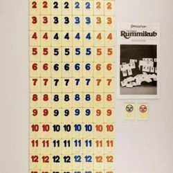 Vintage Rummikub Game Replacement 106 RACK TILES & MANUAL 1980 Pressman No.400

