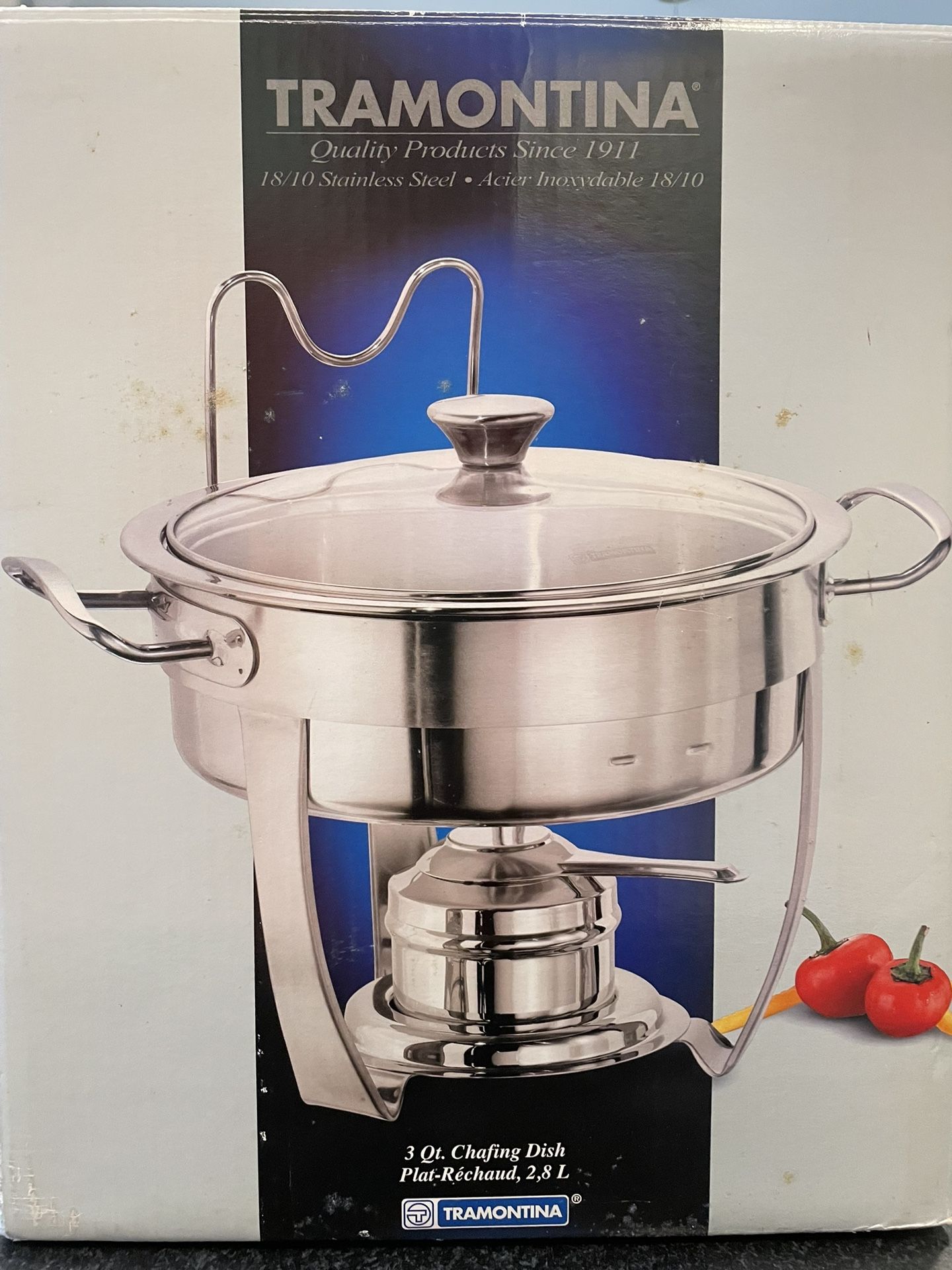 Tramontina 3qt. Round SS chafing Dishes - 4 For $60