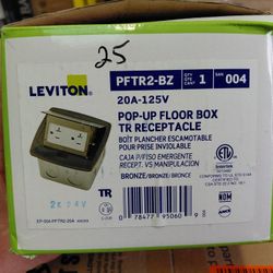 Leviton Pop Up Electrical Floor Box With Outlet In Bronze
