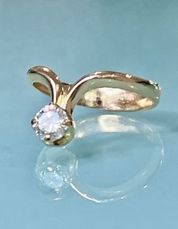 💎 18KT Yellow Gold .78CT Round Full Cut Ladies Solitaire  Diamond Ring