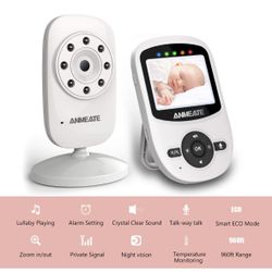 Video Baby Monitor with Camera and Infrared Night Vision, Two-Way Talkback, and Temperature Monitor - Long Range, Monitor Your Baby All Round The Cloc