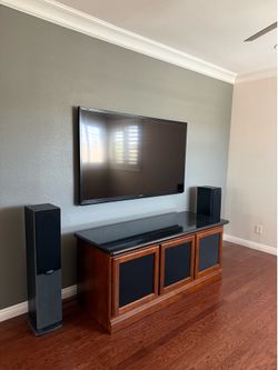 Entertainment center tv stand with granite top