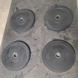 Bumper Olympic Weight Set Includes 2x45lbs & 2x25lbs Thats 140lbs All Together Selling All For  $160