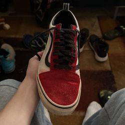 red white and black vans