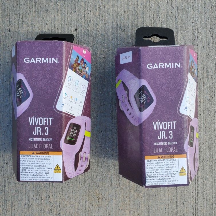 Garmin Vivofit Jr 3 Kids Fitness Activity Tracker Watch pink lilac floral