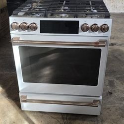 2025 CAFE MATTE WHITE GAS RANGE SLIDE IN  COMPLETE GAS