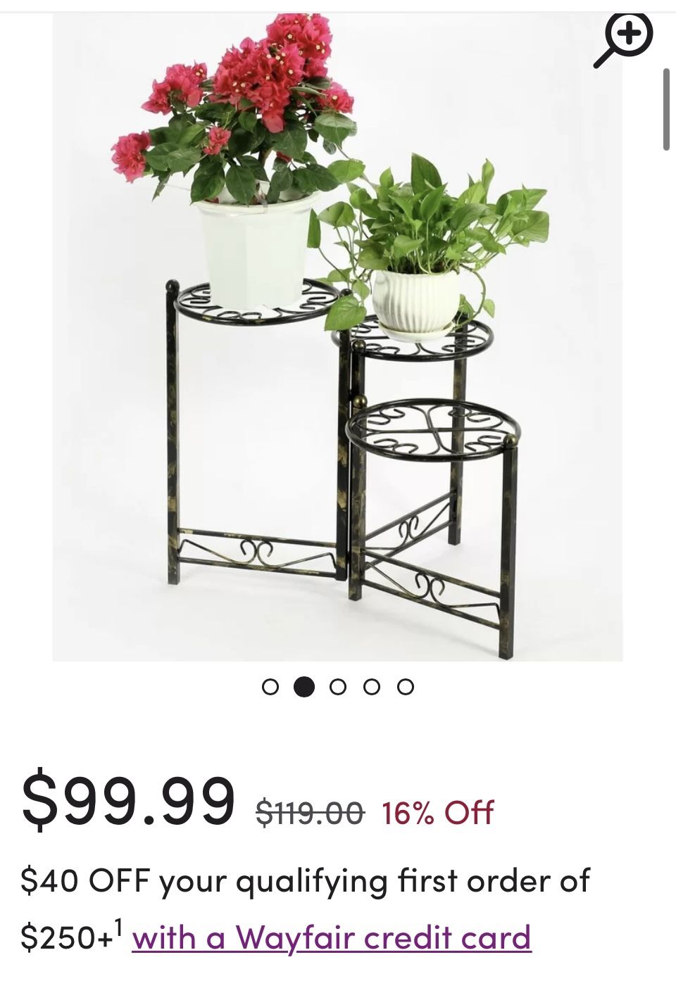 3 Tier Metal Plant Stand Folds Up For Easy Move Wayfair Sells For $99