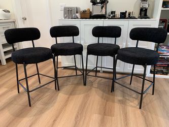 24'' Bar Stools Set of 4, for Kitchen Island. Black