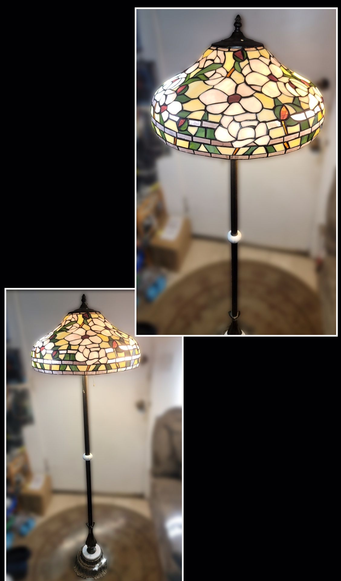 Vintage Stained Glass Lamp