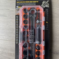 Klein Tools 65400 KNECT 3/8-Inch Drive Impact-Rated Pass Through Socket Set, 15-Piece