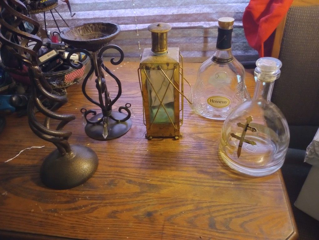 2 NewCandle Holders 3liquer Bottles $20