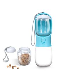 2 in 1 300ml Portable water bottle with Food Dispenser