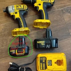 "USED" but not abused.....DEWALT 18 VOLT Drill Set