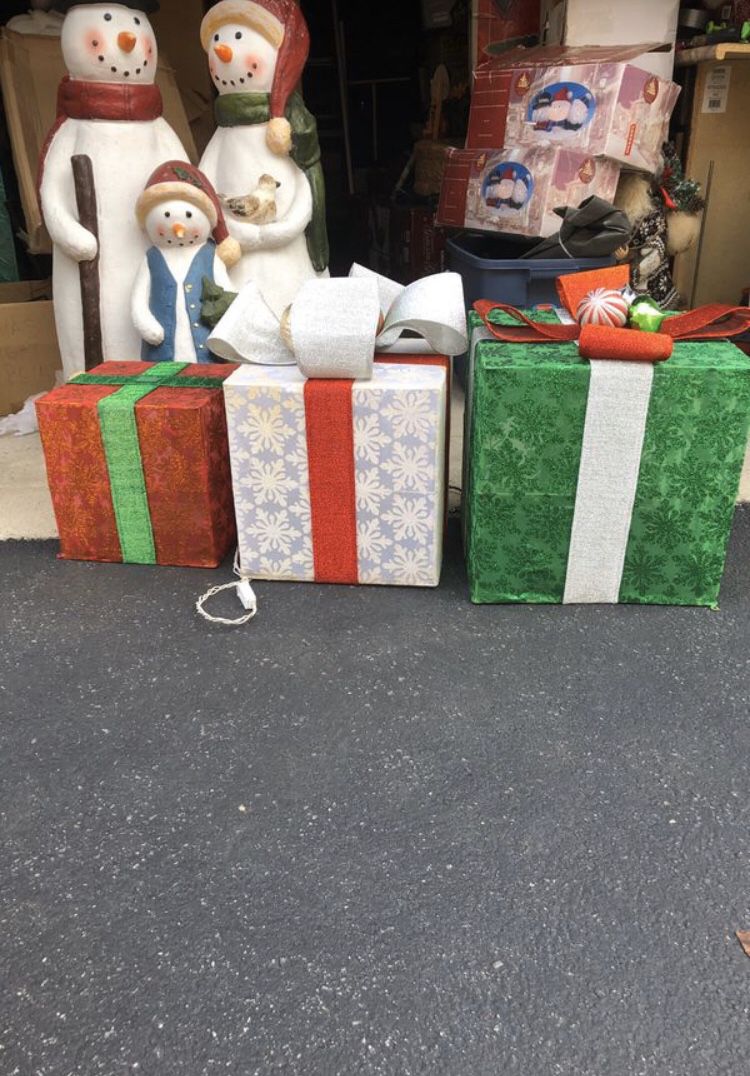 Set of 3 LED gift boxes Christmas decoration