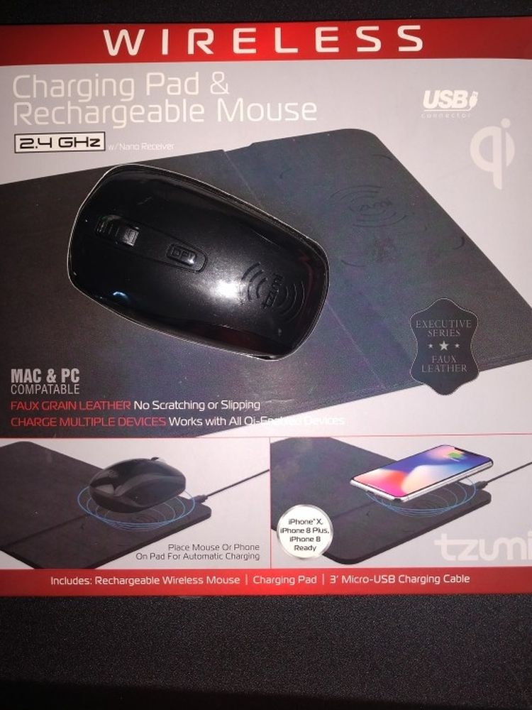 Wireless Charging Pad& Rechargeable Mouse