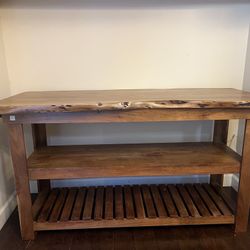 🪵 Solid Wood Island / Console Table – Live Edge – Excellent Condition $450 · Phoenix (Indian School & 40th St)