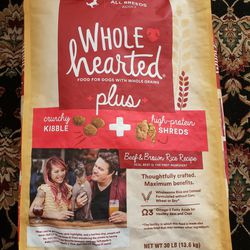 Wholehearted Dog Food 30lb Bag Beef & Brown Rice Recipe  Best By 2025