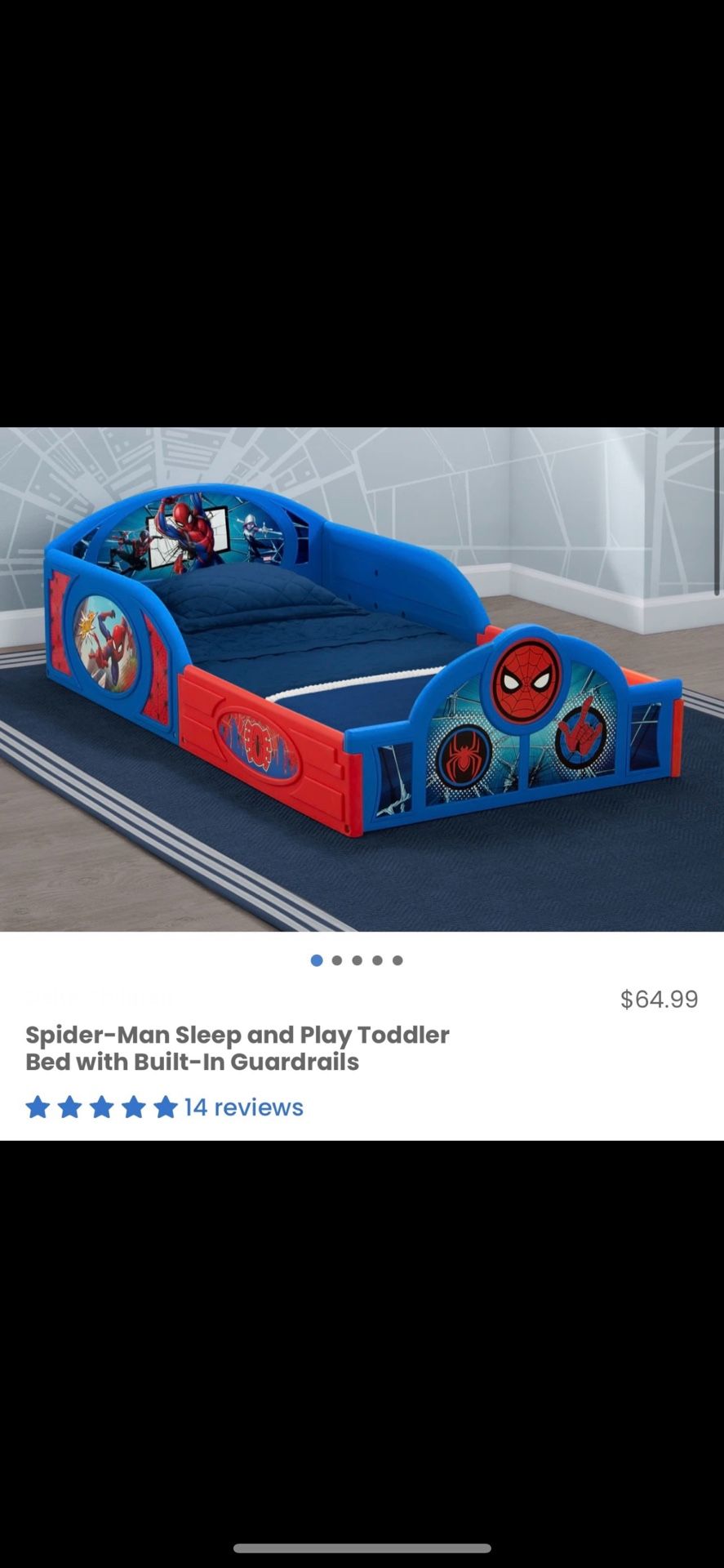 Bed/ Spider-Man Toddler Plastic bed frame/ toys/ kids/ Spider-Man/ Furniture/ new