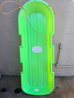 Neon Green Plastic Snow Sled