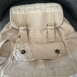 Backpack, Light Beige ,Clean, no dirty spots, used.