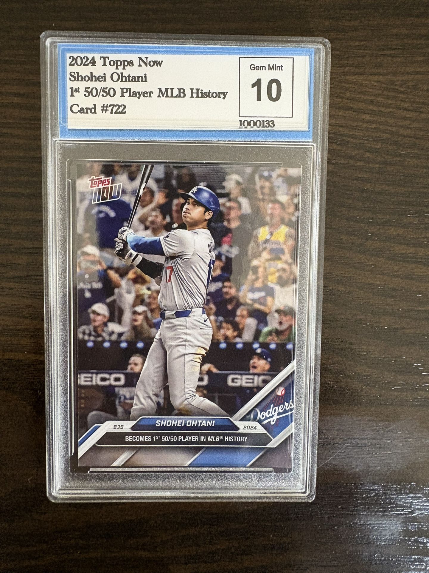 Shohei Ohtani 2024 Topps Now 50/50  #722 .. Graded 10 Gem Mint