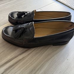 Johnston & Murphy Black Tassel Loafers Shoes size 10.5