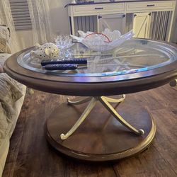 Glass Coffee End Table 