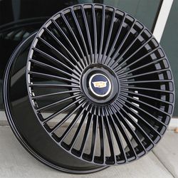 A Set(4) 24” 24x10 6x139.7 Gloss Black Wheels Fit Cadillac Escalade