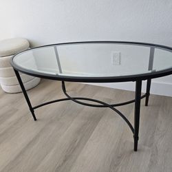 Glass And Metal Coffee Table