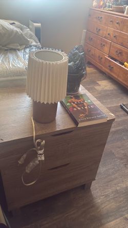 Mini Faux Wood Table Lamp