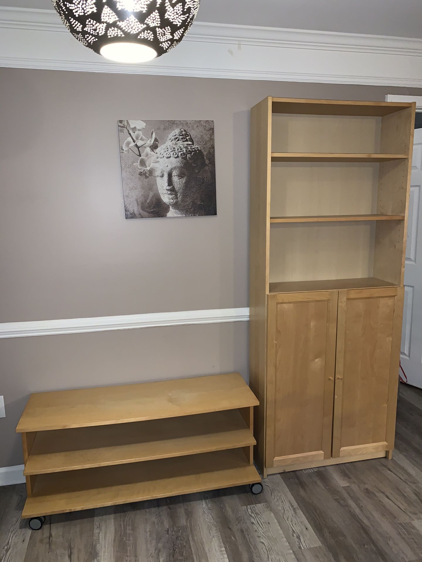 IKEA Cabinets With Shelves And TV Stand With Shelves