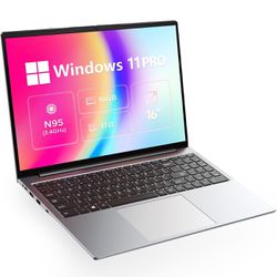 OTVOC Laptop Notebook 16 inch Windows 11 Pro, VocBook 16, Intel 12th Gen N95, Up to 3.4GHz, 16GB DDR5 RAM, 1TB PCIE NVME SSD, 16" FHD IPS 1920x1200 