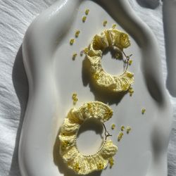 Lemon crochet earrings 