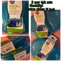 New!2(4pk sets) snack&go w fork pls $8 for both