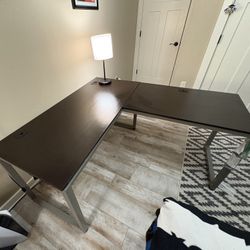 SHW 55 x 60 Inches Commercial-Grade L-Shape Corner Office Computer Desk, Espresso
