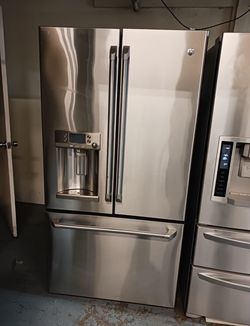 GE  3-Door Stainless Steel Fridge
