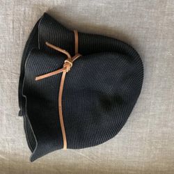 Brixton Packable Black Bucket Straw Hat Fedora Small